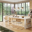 Pemberly Row Cane Back Boucle Counter Height Stool (Set Of 2) in White