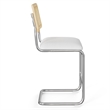 Pemberly Row Cane Back Fabric Counter Height Stool (Set of 2) in White