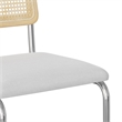 Pemberly Row Cane Back Fabric Counter Height Stool (Set of 2) in White