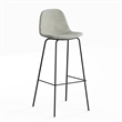 Pemberly Row Performance Velvet Bar Height Stools (Set of 2) in Silver