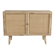 Pemberly Row Two-Door Solid Wood with Natural Cane Sideboard in Natural