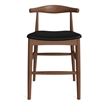 Pemberly Row Danish Design Vegan Leather Counter Height Stool in Walnut