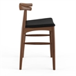 Pemberly Row Danish Design Vegan Leather Counter Height Stool in Walnut