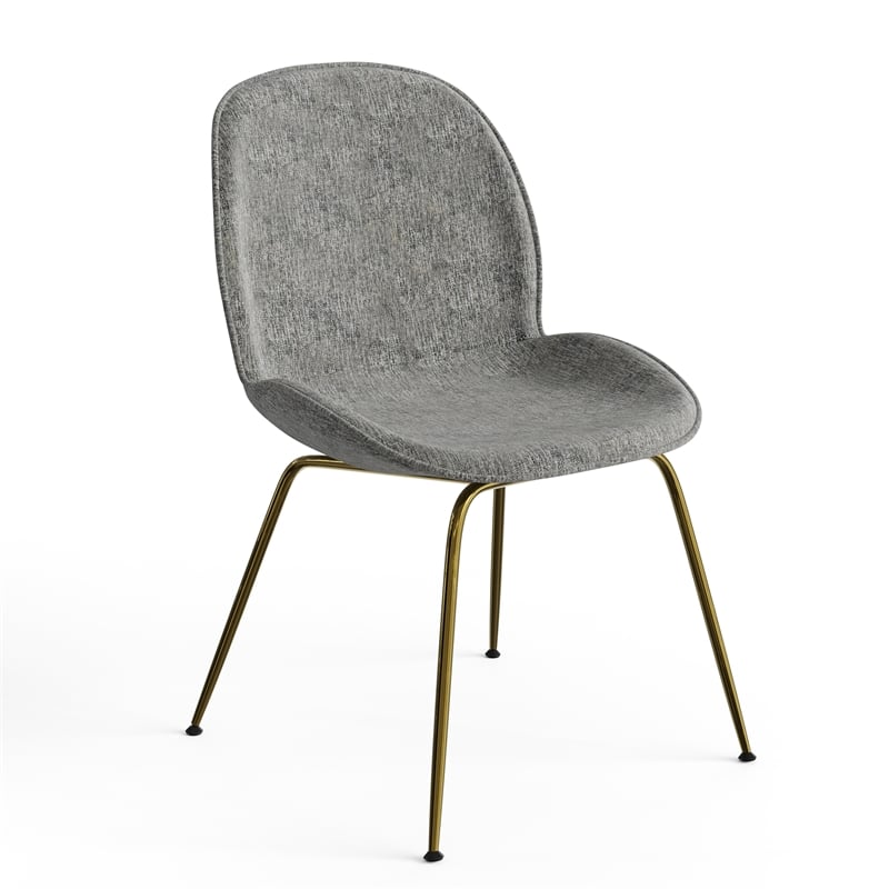 Pemberly Row Fabric Side Chairs with Gold Finished Metal Legs (Set of 2)