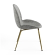 Pemberly Row Fabric Side Chairs with Gold Finished Metal Legs (Set of 2)