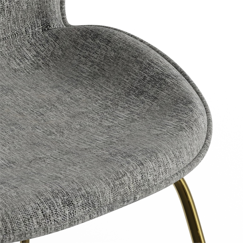 Pemberly Row Fabric Side Chairs with Gold Finished Metal Legs (Set of 2)