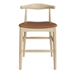Pemberly Row Danish Design Vegan Leather Counter Height Stool in Natural