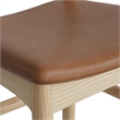 Pemberly Row Danish Design Vegan Leather Counter Height Stool in Natural