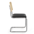 Pemberly Row Cane Back Fabric Side Chair (Set Of 2) in Black and Midnight