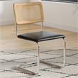 Pemberly Row Cane Back Fabric Side Chair (Set Of 2) in Black and Midnight