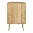 Pemberly Row Three-Door Solid Wood with Natural Cane Sideboard in Natural