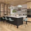 Pemberly Row Velvet Performance Counter Height Stools (Set of 2) in Ocean