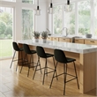 Pemberly Row Velvet Performance Counter Height Stools (Set of 2) in Smoke