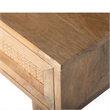 Pemberly Row Solid Wood with Natural Woven Cane Two-Drawer Desk in Natural