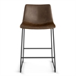 Pemberly Row Counter Height Stool with Black Frame (Set of 2) in Dark Wood
