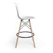 Pemberly Row Molded Plastic Seat Counter Height Stools (Set of 2) in White