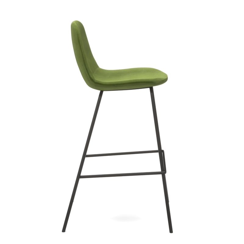 Pemberly Row Velvet Performance Counter Height Stools (Set of 2) in Forest