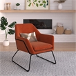 Pemberley Row Velvet Rust Accent Chair Rectangular Foam Padding Minimal Assembly