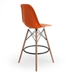 Pemberly Row Molded Plastic Seat Counter Height Stools (Set of 2) in Orange