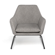 Pemberly Row Fabric Accent Chair with Black Powder Coated Sled Base in Beige
