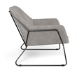 Pemberly Row Fabric Accent Chair with Black Powder Coated Sled Base in Beige
