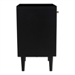 Pemberly Row Circle One Door Nightstand - Black Finish - Natural Cane in Black