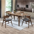 Pemberly Row Extendable Multi-Colored Tonal Striped Dining Table in Multicolor