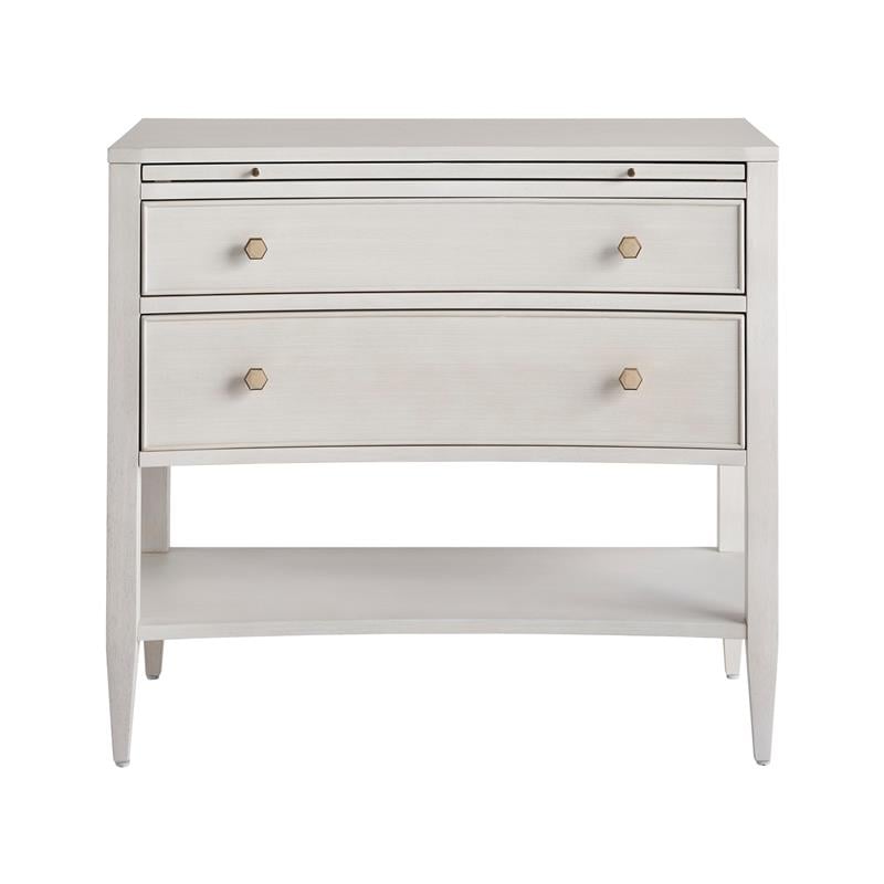 Pemberly Row Transitional Wood 2-Drawers Nightstand in White