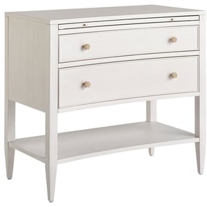 Pemberly Row Transitional Wood 2-Drawers Nightstand in White