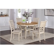Pemberly Row Solid Wood 5Pc Dining Set in White/Brown Bisque