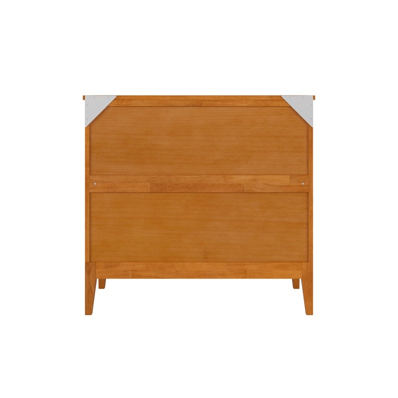 Pemberly Row Twin Murphy Bed Chest w/ Mattress & Built-in Charger - Light Toffee