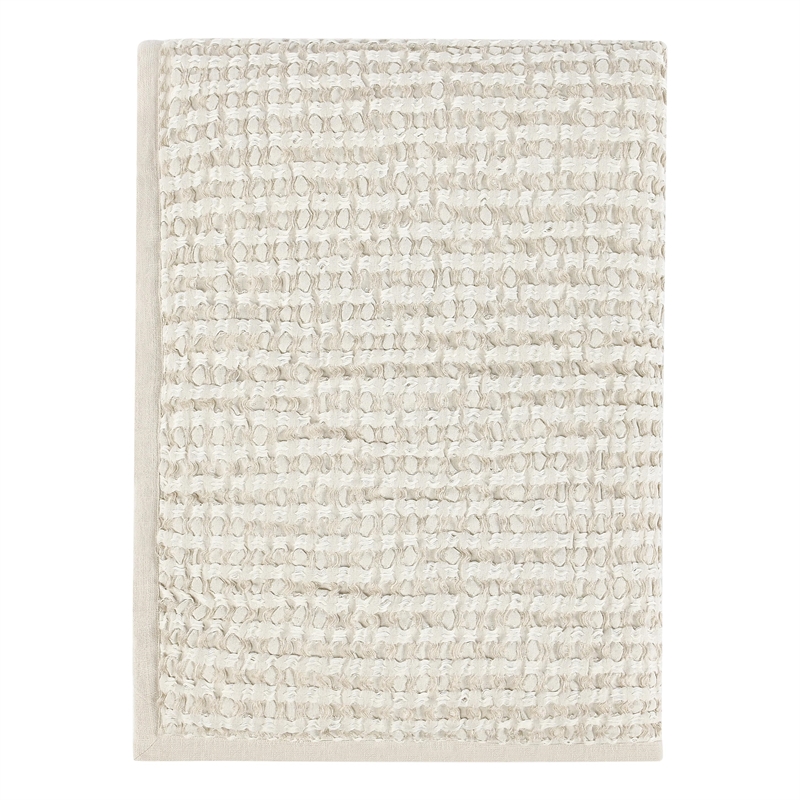Pemberly Row Contemporary Cotton Linen Blend Beige Throw Blanket