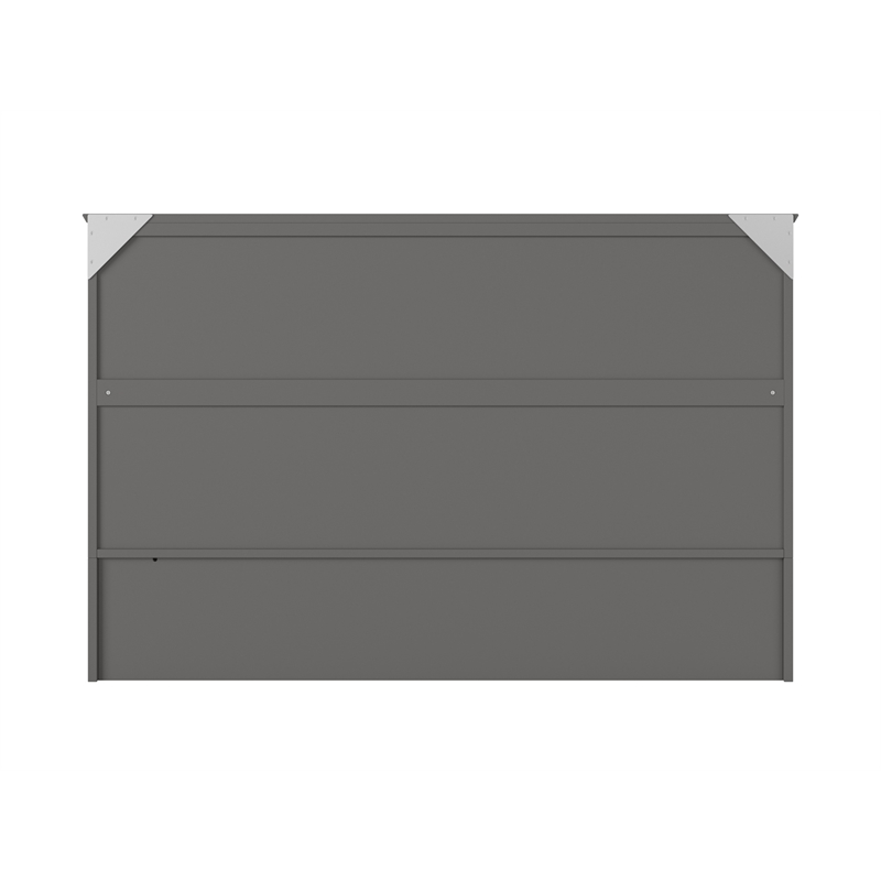 Pemberly Row Set of 2 Queen Murphy Bed Chest with Mattress & Side Table in Gray