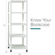 Pemberly Row 72-inch High Mobile 5-Shelf Metal Bookcase White