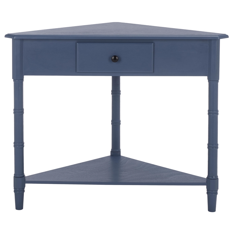 Pemberly Row Transitional Pine Corner Table in Bold Red