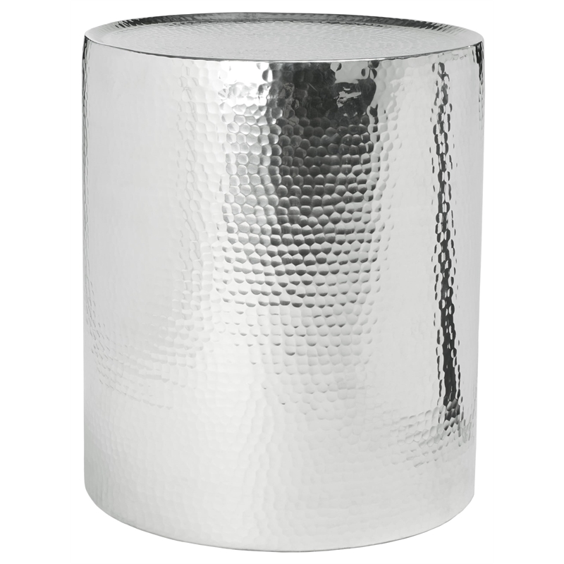 Pemberly Row Modern / Contemporary Aluminum Accent Table in Silver