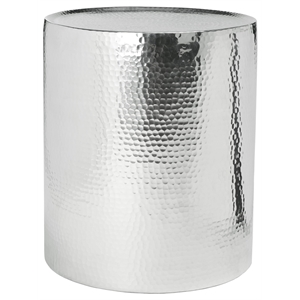 Pemberly Row Modern / Contemporary Aluminum Accent Table in Silver