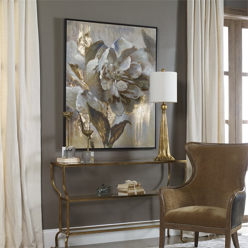 Pemberly Row Contemporary Wood and Acrylic Floral Art in Multi-Color