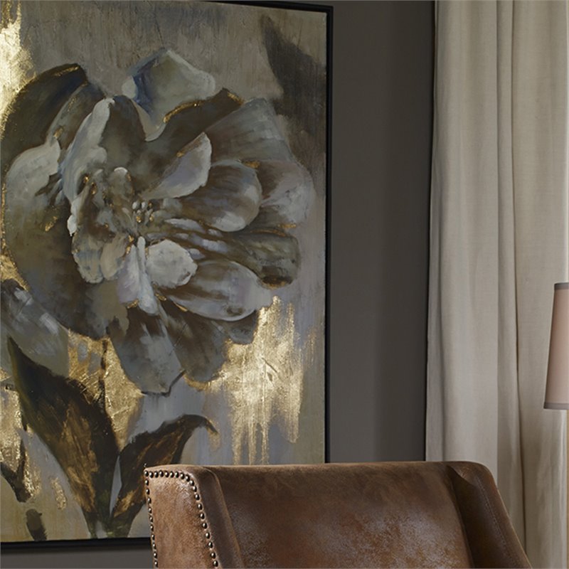 Pemberly Row Contemporary Wood and Acrylic Floral Art in Multi-Color