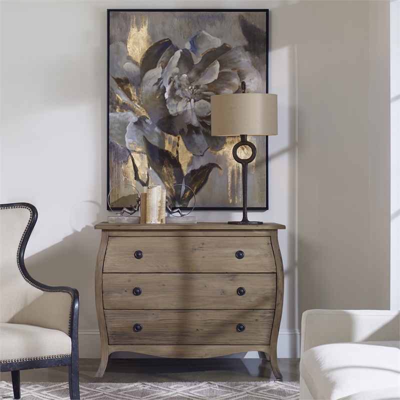 Pemberly Row Contemporary Wood and Acrylic Floral Art in Multi-Color