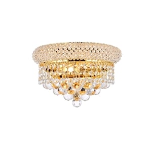 Pemberly Row Contemporary 6&quot 2 Light Royal Crystal Wall Sconce in Silver