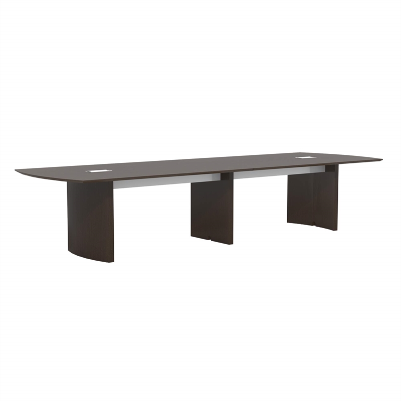 Pemberly Row Modern / Contemporary 14' Conference Table in Mocha