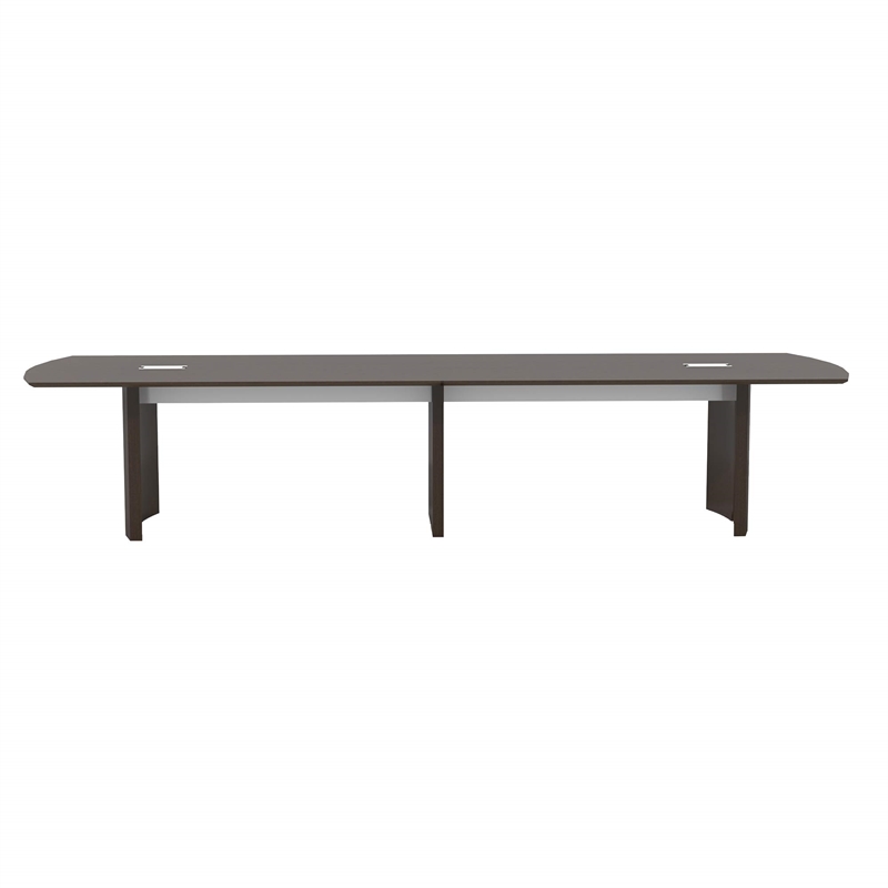 Pemberly Row Modern / Contemporary 14' Conference Table in Mocha