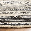 Pemberly Row 5' Round Hand Woven Jute Rug in Black and Ivory