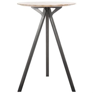 Pemberly Row Modern 42&quot Tripod Pub Table in Gray Wash and Black