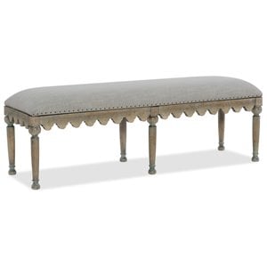 Pemberly Row Contemporary Bed Bench with Bronze Nailhead Trim