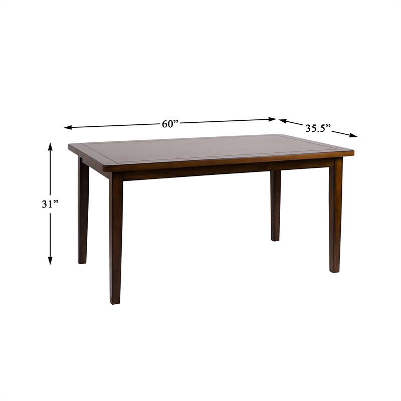 Pemberly Row Contemporary 6 Piece Wood Dining Set in Espresso