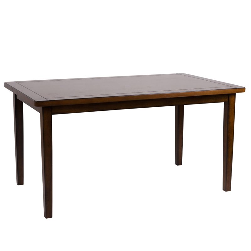 Pemberly Row Contemporary 6 Piece Wood Dining Set in Espresso