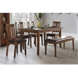 Pemberly Row Contemporary 6 Piece Wood Dining Set in Espresso
