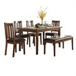 Pemberly Row Contemporary 6 Piece Wood Dining Set in Espresso